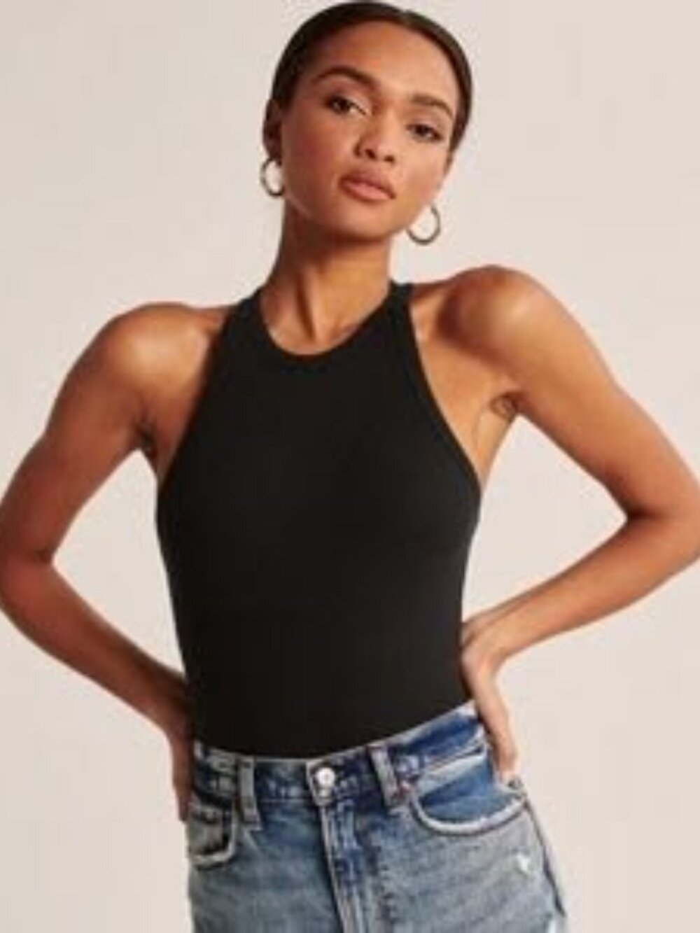 NWT Abercrombie & Fitch Ribbed Bodysuit, Black